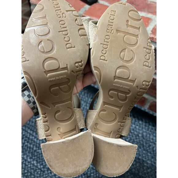 Pedro Garcia Willa Suede Sandals Chunky Heels Size 37.5 - Picture 5 of 6